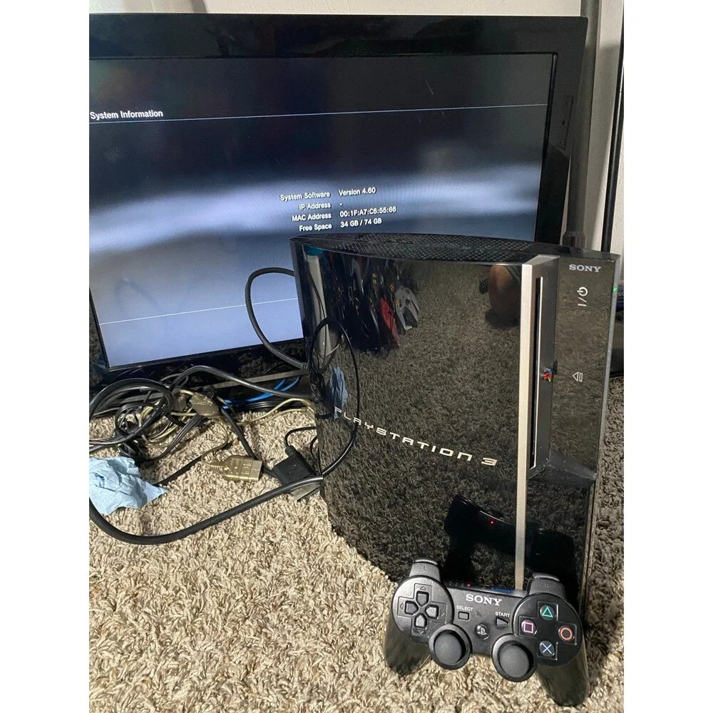 Sony Playstation 3 PS3 80GB System Fat 2USB + Controller + PlayStation Home